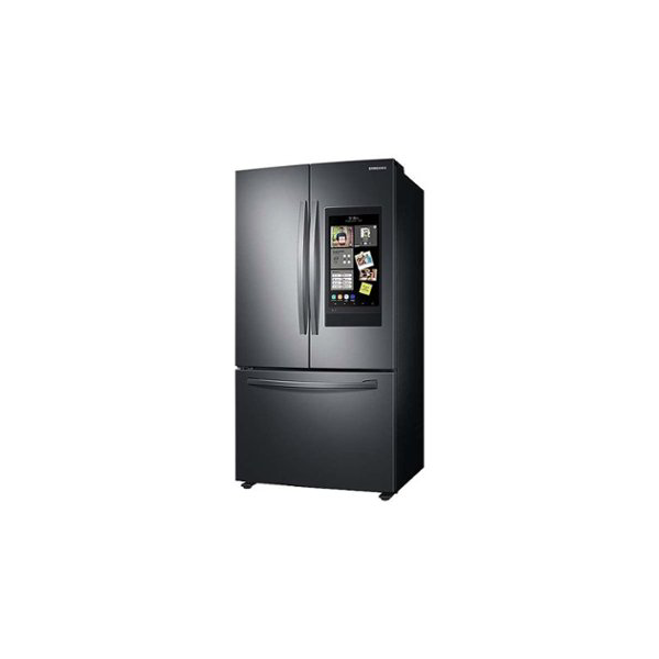 Samsung 28 cu. ft. 3 Door French Door Smart Refrigerator with Family Hub Black Stainless Steel Giftpack