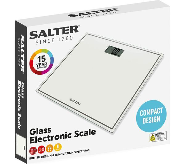 Salter 9208 BK3R Bilancia elettronica da bagno compatta in vetro